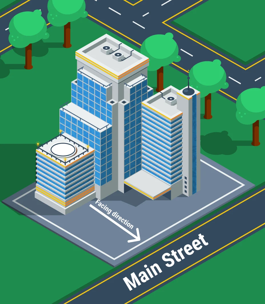 How to determine Facing Direction for complicated buildings