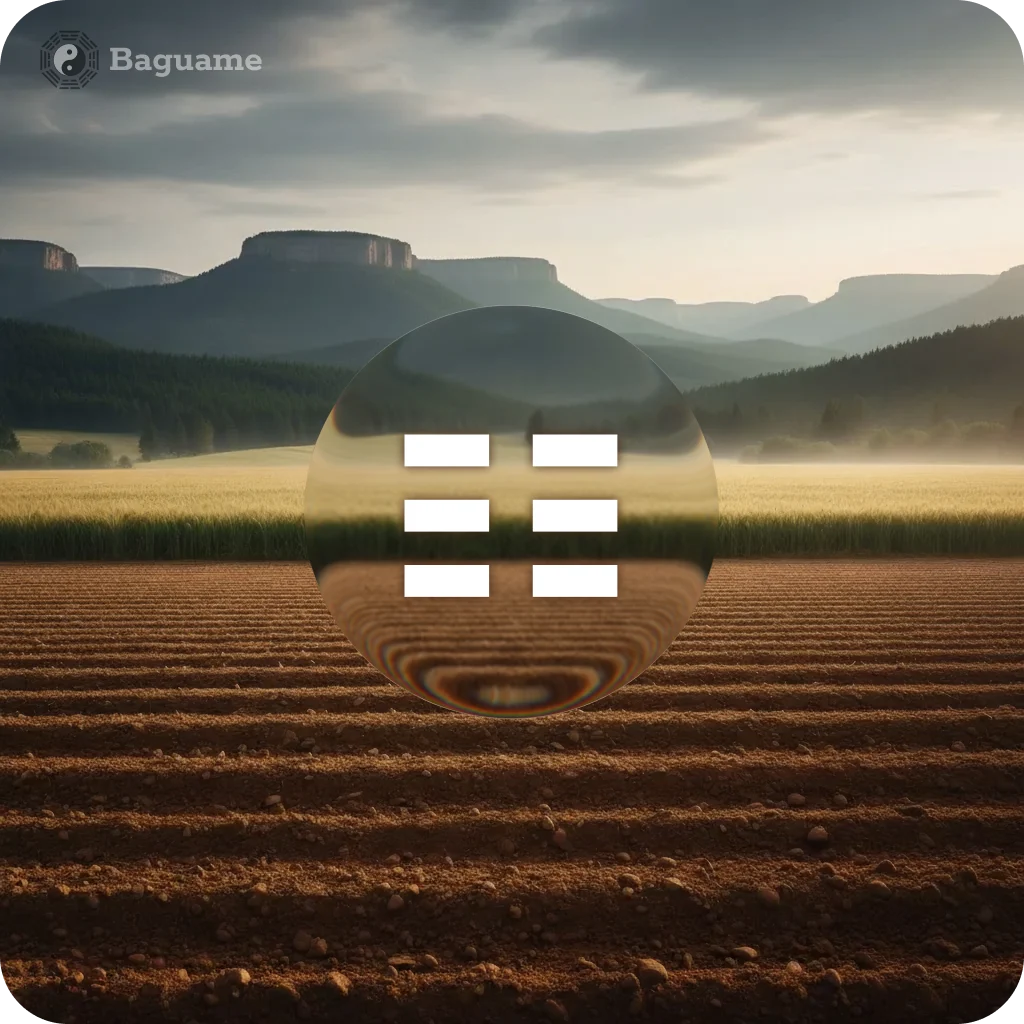 ☷ KUN (kūn) ☷ KUN (kūn) - Trigramm element nature visualisation
