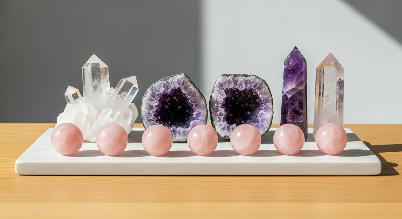Arranged feng shui crystals: effective home office cures.