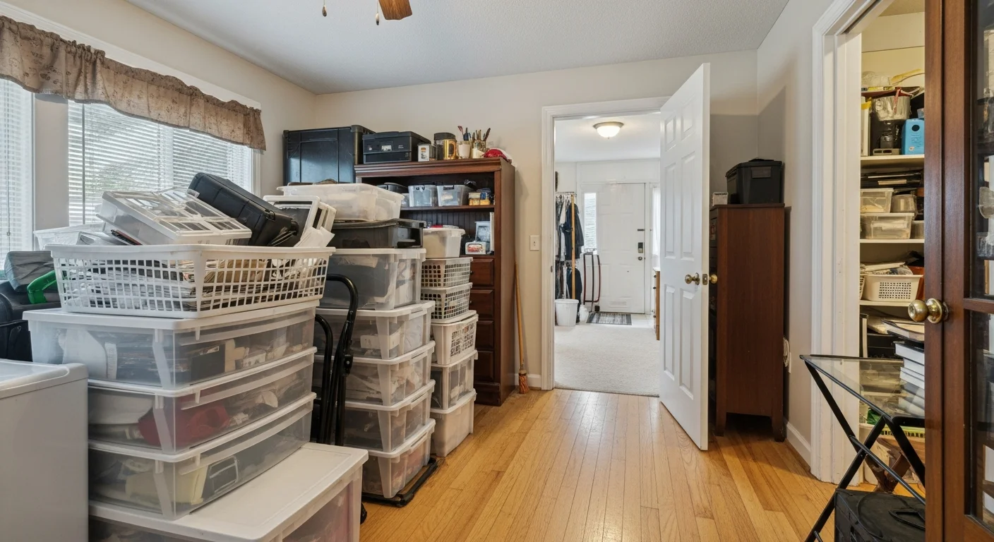 Removing unwanted items, organizing for positive home energy.